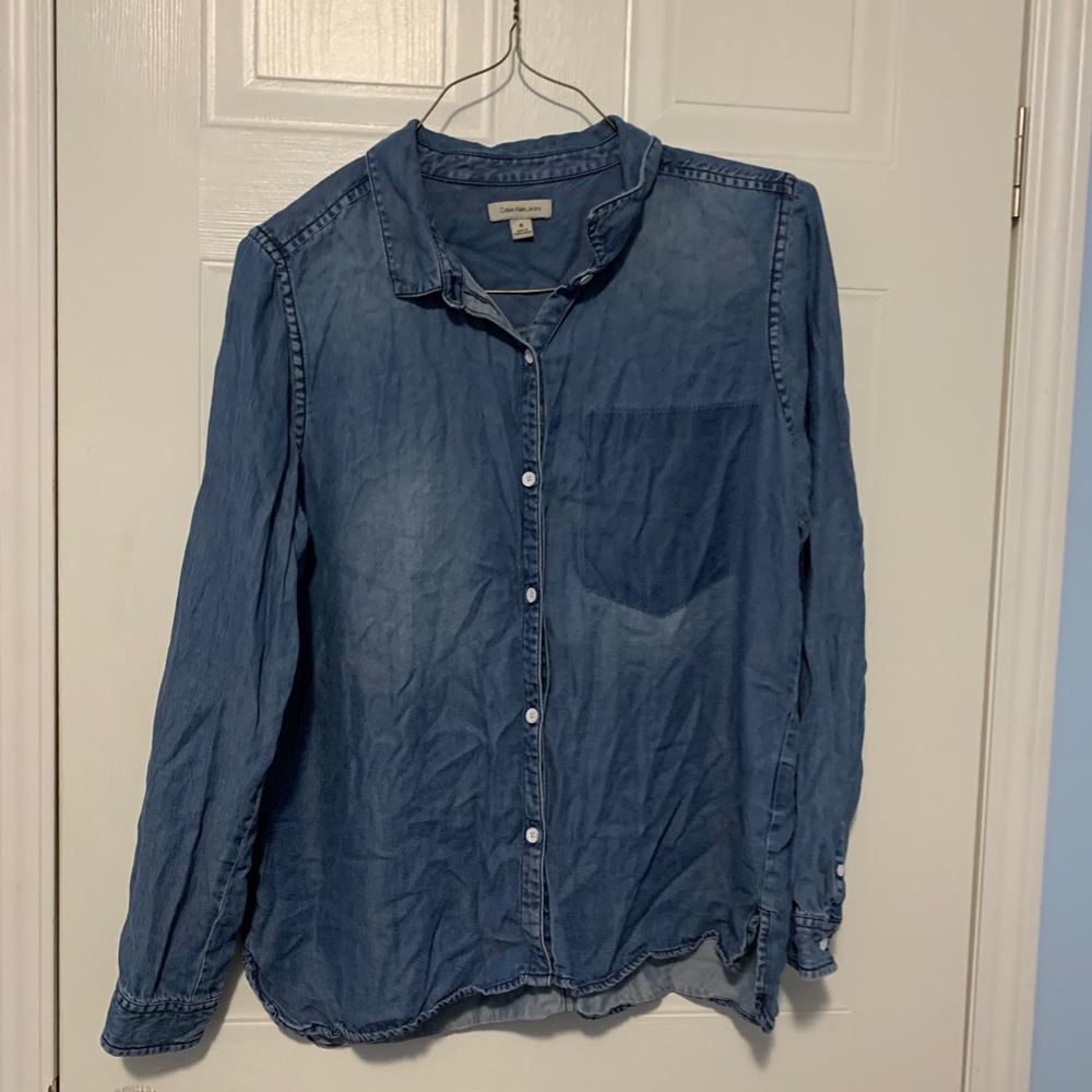 Jean button up shirt